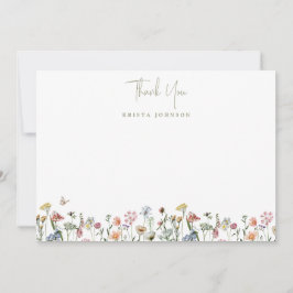 Wildbloemen Baby shower Gepersonaliseerd Bedankt