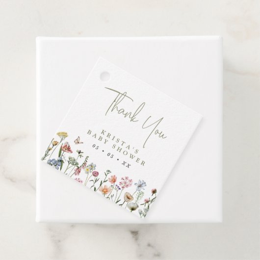 Wildbloemen Baby shower Hartelijk dank Bedankjes Labels (In situ)