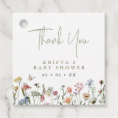 Wildbloemen Baby shower Hartelijk dank Bedankjes Labels (Voorkant)