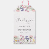 Wildbloemen Baby shower Hartelijk dank Cadeaulabel (Voorkant)
