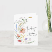 Wildbloemen Baby shower Hartelijk dank Kaart (Voorkant)