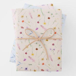 Wildbloemen Baby shower Inpakpapier Vel