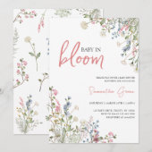 Wildbloemen Baby shower Kaart (Voorkant / Achterkant)