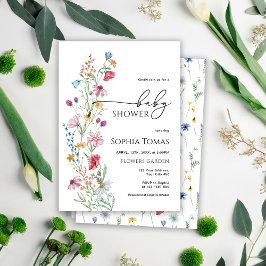 Wildbloemen Baby shower Kaart