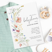 Wildbloemen Baby shower Kaart