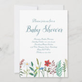 Wildbloemen Baby shower Kaart (Voorkant)