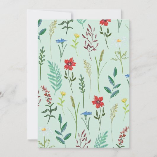 Wildbloemen Baby shower Kaart (Achterkant)