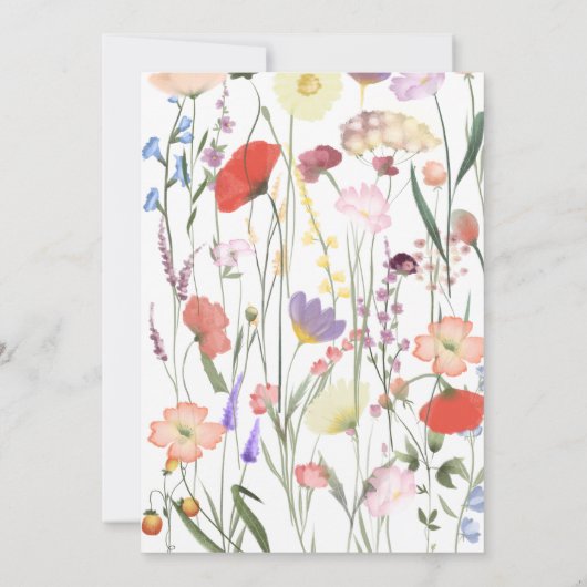 Wildbloemen Baby shower Kaart (Achterkant)