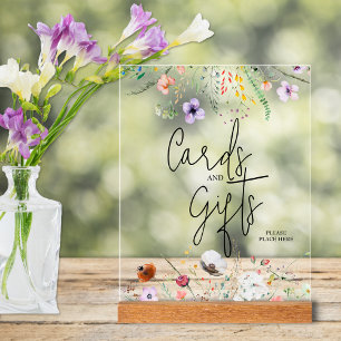 Wildbloemen Baby shower Kaarten en geschenken Acryl Bord