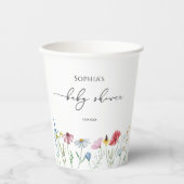 Wildbloemen Baby shower Papieren Bekers (Voorkant)