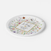 Wildbloemen Baby shower Papieren Bordje (Gekanteld)