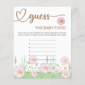 Wildbloemen Baby shower Raad de Baby Food Kaart (Voorkant)