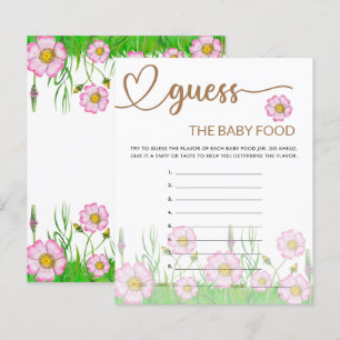 Wildbloemen Baby shower Raad de Baby Food Kaart