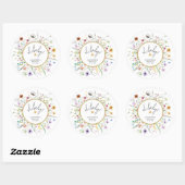 Wildbloemen Baby shower Ronde Sticker (Vel)