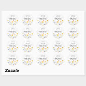 Wildbloemen Baby shower Ronde Sticker (Vel)