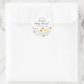 Wildbloemen Baby shower Ronde Sticker (Tas)