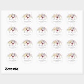 Wildbloemen Baby shower Ronde Sticker (Vel)