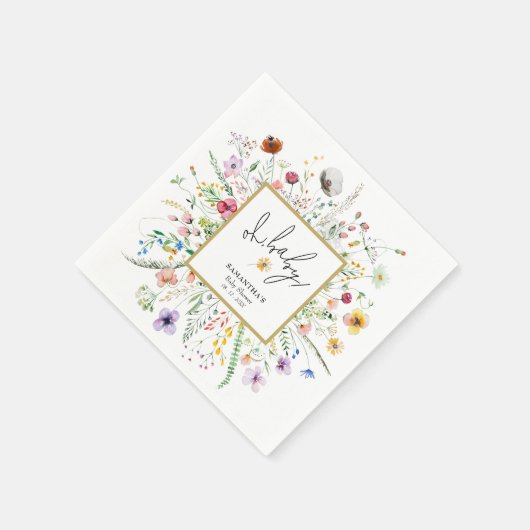 Wildbloemen Baby shower Servet (Hoek)