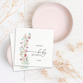 Wildbloemen Baby shower Servet