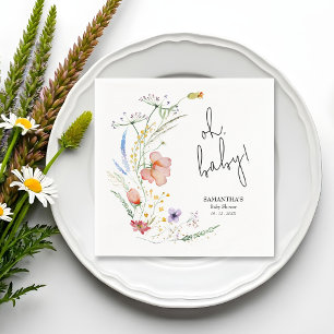 Wildbloemen Baby shower Servet