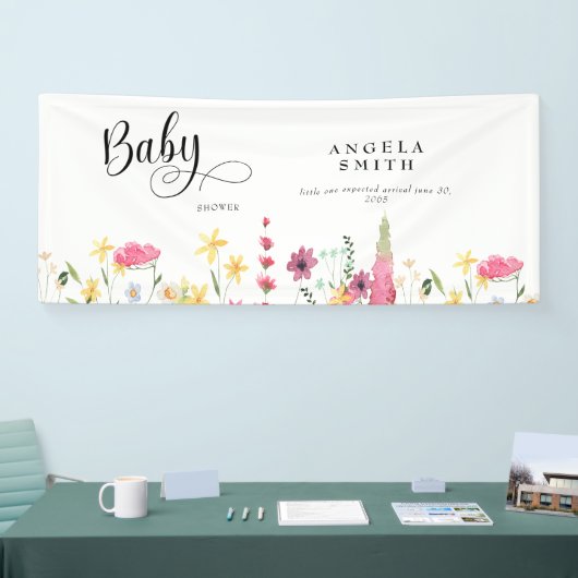 Wildbloemen Baby shower Spandoek (Beurs)