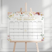 Wildbloemen Baby shower Vervaldatum kalender Poster