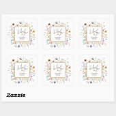 Wildbloemen Baby shower Vierkante Sticker (Vel)