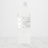 Wildbloemen Baby shower Waterfles Etiket (Voorkant)