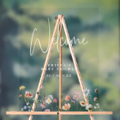 Wildbloemen Baby shower Welkom Acryl Bord (Neutraal)