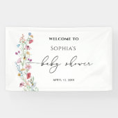 Wildbloemen Baby shower Welkom Spandoek (Horizontaal)
