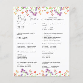 Wildbloemen Baby Trivia | BABY SHOWER