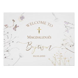 wildbloemen Baby's Baptisme-teken Perfect Poster