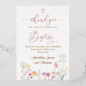 wildbloemen Baptisme bedankt voor je komst Folie Uitnodiging (Voorkant)