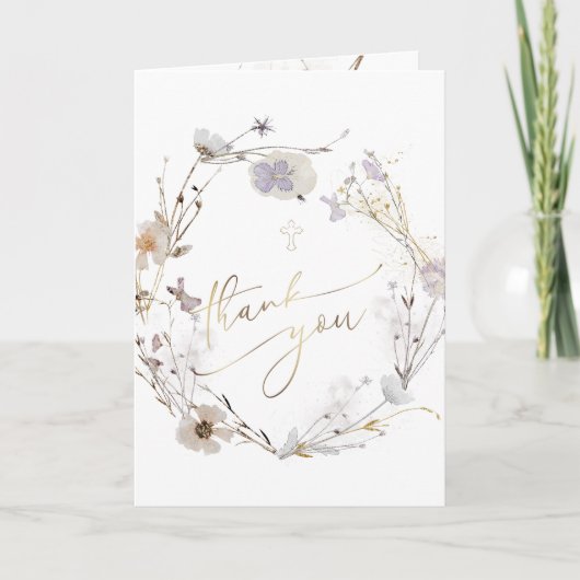 wildbloemen Baptisme bedankt voor je komst Kaart (Voorkant)