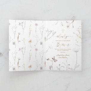 wildbloemen Baptisme bedankt voor je komst Kaart