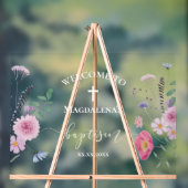 wildbloemen Baptisme welkomstteken Acryl Bord (Neutraal)