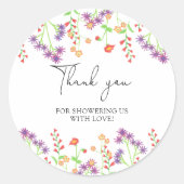 Wildbloemen bedankt ronde sticker (Voorkant)