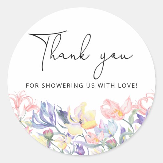 Wildbloemen bedankt ronde sticker (Voorkant)