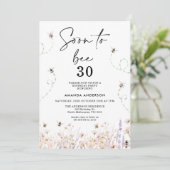 Wildbloemen Bee Binnenkort om 30 Verjaardag Kaart (Staand voorkant)