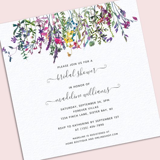 Wildbloemen Beemdal Shower Invitation Kaart
