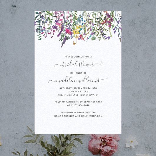Wildbloemen Beemdal Shower Invitation Kaart