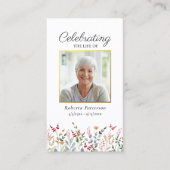  Wildbloemen Begrafenisgebed Kaart Visitekaartje (Voorkant)