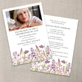 Wildbloemen begrafenisviering van het leven kaart