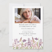 Wildbloemen begrafenisviering van het leven kaart (Voorkant)