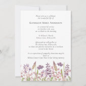 Wildbloemen begrafenisviering van het leven kaart (Achterkant)