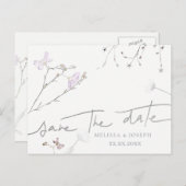 wildbloemen | behalve het briefkaart van de datuma (Voorkant / Achterkant)