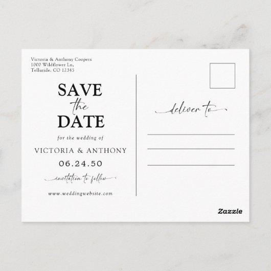 Wildbloemen Bewaar de datum met Foto Briefkaart (Achterkant)