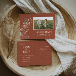 Wildbloemen Bewaar de datum met Foto Briefkaart