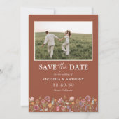 Wildbloemen Bewaar de datum met Foto Platte Kaart (Voorkant)