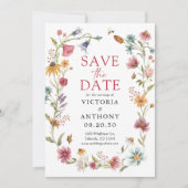 Wildbloemen Bewaar de datumkaarten Save The Date (Voorkant)